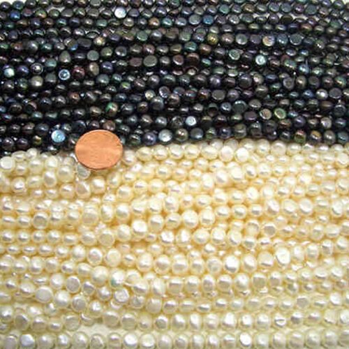 Multi-Black and White 6-7mm Baroque Shaped Pearl Strands