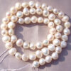 7-8mm White Colored Baroque Shaped Pearl Strands
