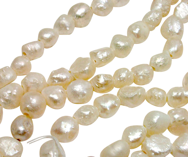 10-Strand Freshwater Pearl Necklace With Gold Beads & Clasp