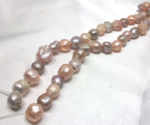 10-11mm Multi- Color Baroque Pearl Strand, 2.5mm Holes