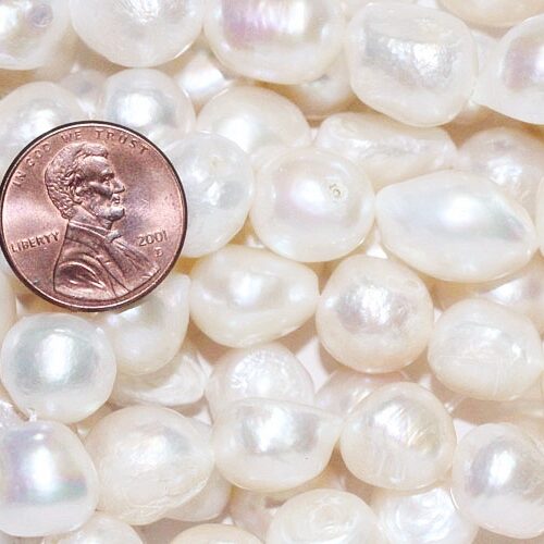 White 12-13mm Length Drilled A Quality Baroque Pearls