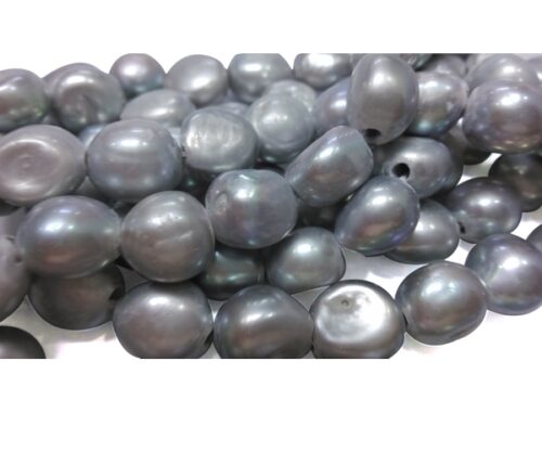 Grey Rare 13-14mm Length Drilled Baroque A Quality Pearls, Larger Holes