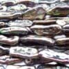 Peacock Black (Multi-colored overtone) Length Drilled Biwa Loose Pearl Strand