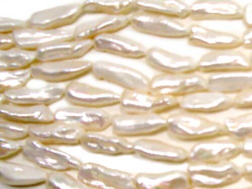 Cream White Length Drilled Biwa Loose Pearl Strand