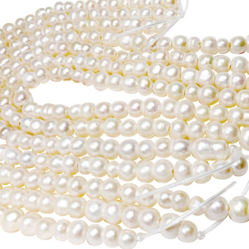 2mm or 2.3mm Large Hole Length Drilled Quality 9x16mm Peanut Pearl Strand