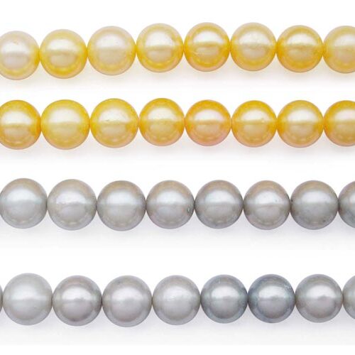 Gold and Grey 9-10mm AA Round Pearl Strand