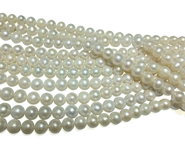 910mm BeadNucleated Real Freshwater Pearl Strands 15.5inch