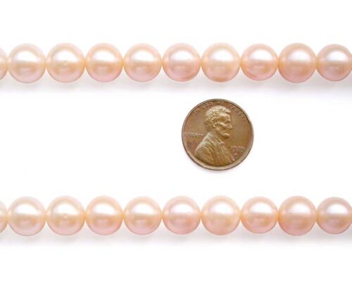 Light Pink 10-11mm Round AA+ Pearls on Temporary Strand