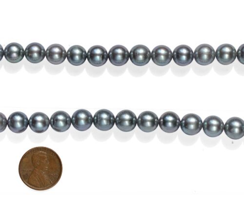 Black 10-11mm Round AA+ Pearls on Temporary Strand