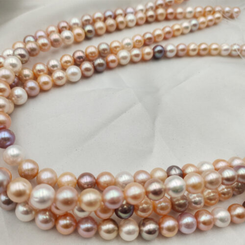 10-11mm round pearl strands in multi color