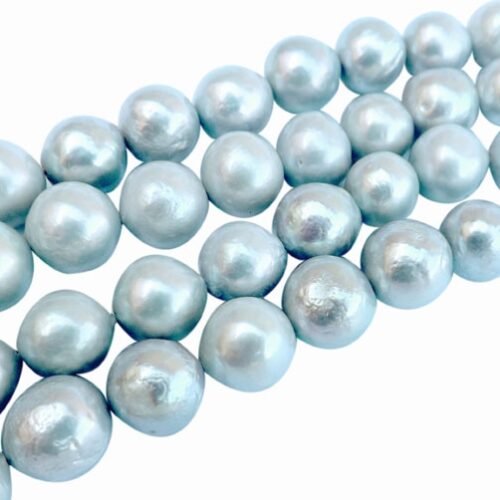 10-11mm Grey Colored Round Pearl Strand