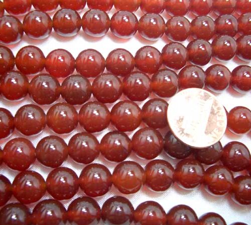 Red 10mm Round Agate on Temporary Strand