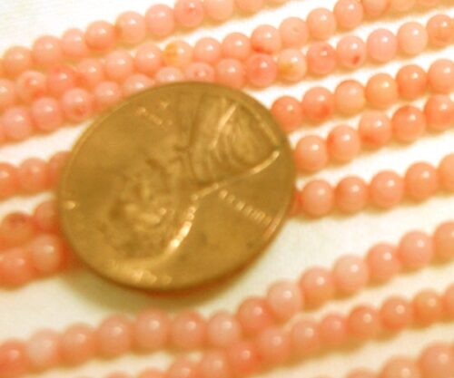 3mm Round Genuie Coral Beads Pink Colored
