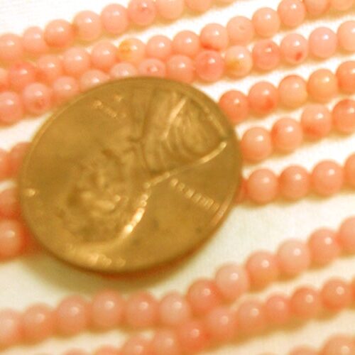 3mm Round Genuie Coral Beads Pink Colored