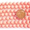 Pink 8-9mm Round Coral Beads on Temporary Strand