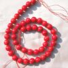 Red 9-10mm Round Coral Beads on Temporary Strand