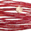 4x10mm red Coral beads in tube shape