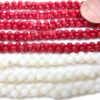 Real Coral Gemstone, Double Sided 3-3.5mm Round Coral Beads