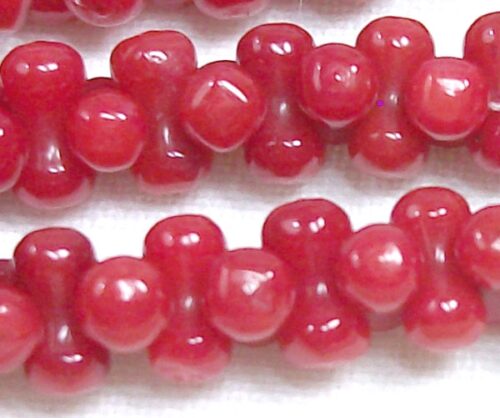 Red Coral Gemstone, Double Sided 3-3.5mm Round Coral Beads