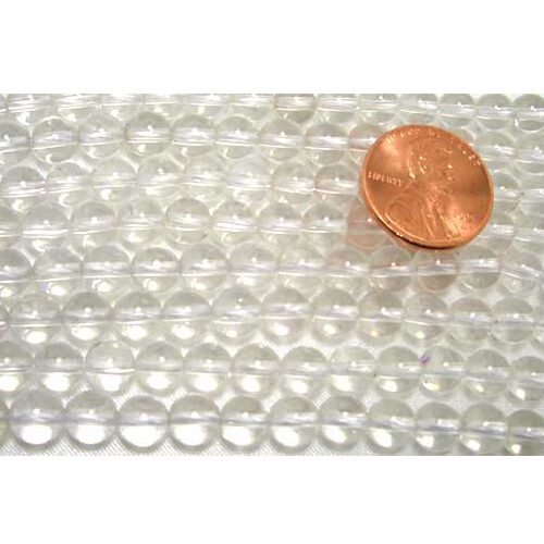 6mm Round White Crystal Beads on Temporary Strand