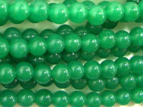 Bright Green 4mm Round Jade Beads on Temporary Strand