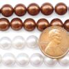 Chocolate and White 8mm SSS Pearl Strands