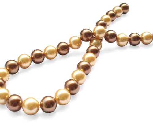 Champagne/Chocolate 12mm Southsea Shell Pearl Strand
