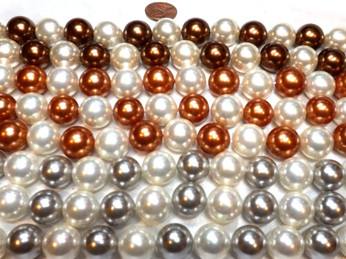 White, Grey Copper and Chocolate 16mm SSS Pearl Strand