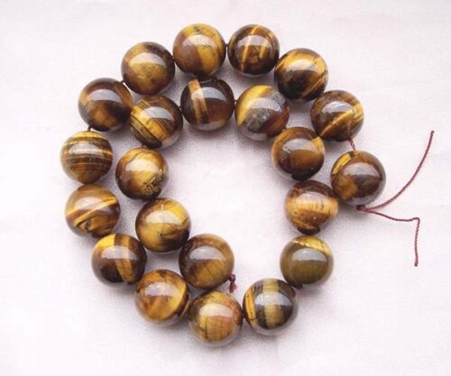 18mm Round Tiger Eye Beads on Temporary Strand 