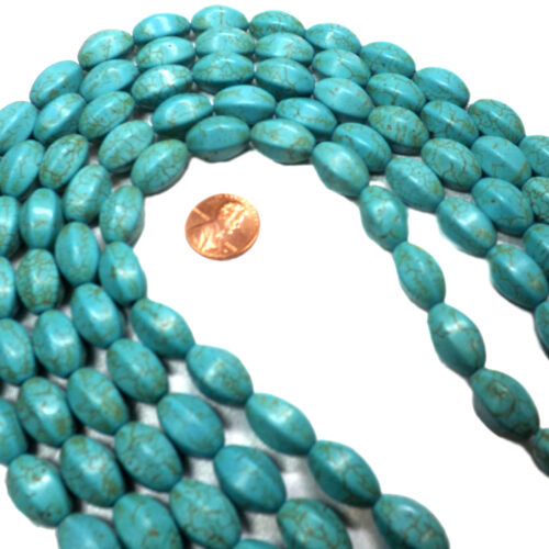 8x16mm Edged Stabilized Turquoise Beads in Tube Shape