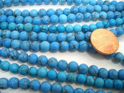 8-8.5mm Stabilized Turquoise Beads in Blue