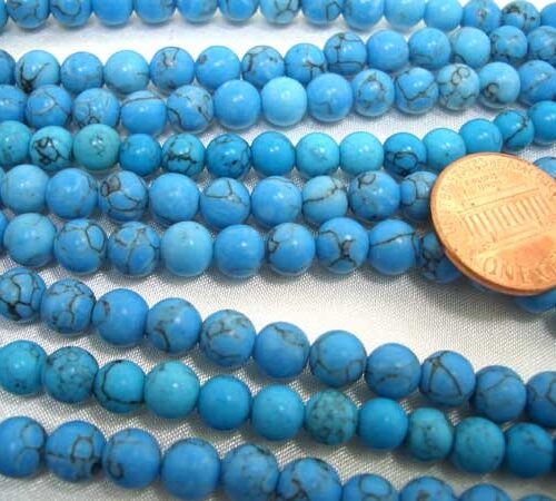 8-8.5mm Stabilized Turquoise Beads in Blue