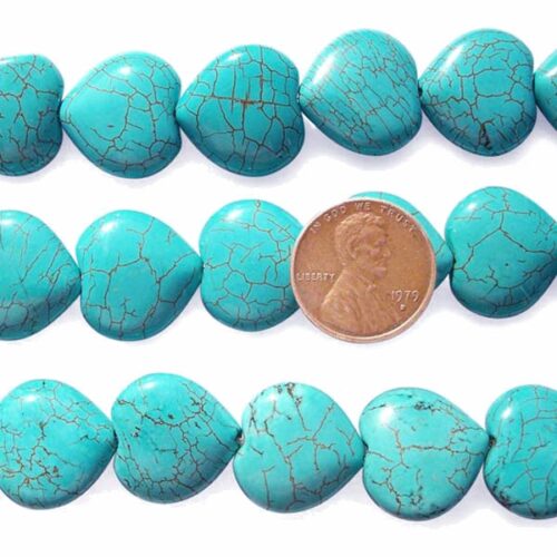 Heart Shaped Blue Turquoise Beads