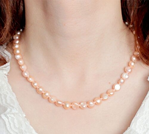 Natural cultured fresh water pearl 3-4mm white black pink necklace 8-9 agate 18' 