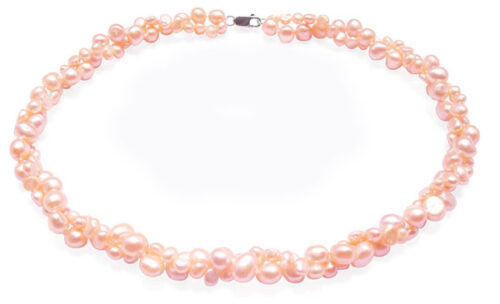 Pink Double Strand Baroque Pearl Necklace 17in