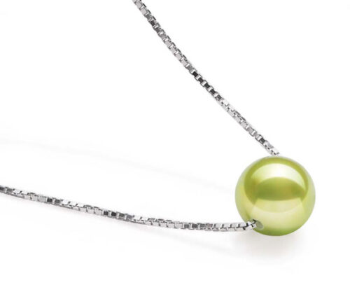 Spring Green 7-8mm AAA Round Add-a-Pearl Necklace, 925 SS