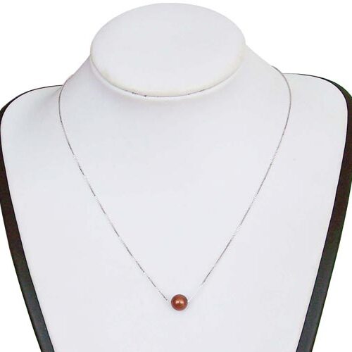Cranberry 7-8mm AAA Round Add-a-Pearl Necklace, 925 SS