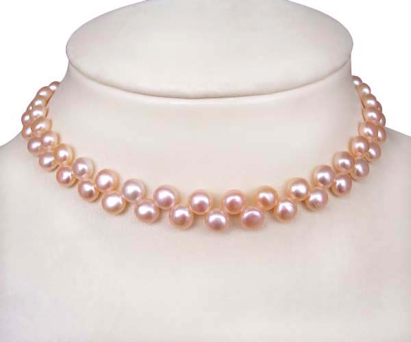 7-7.5mm Pancake Pearl Necklace in 925 Sterling Silver