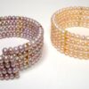 Lavender or Pink Princess Diana 4 Row Pearl Collar with Gold