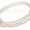 Three Strand White Pearl Necklace,925 Sterling silver clasp