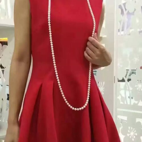 100 inch Claspless round pearl necklace