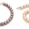 Lavender and Pink 8.5 - 9.5mm Large AA Quality Pearl Bracelets in 14K YG Clasp