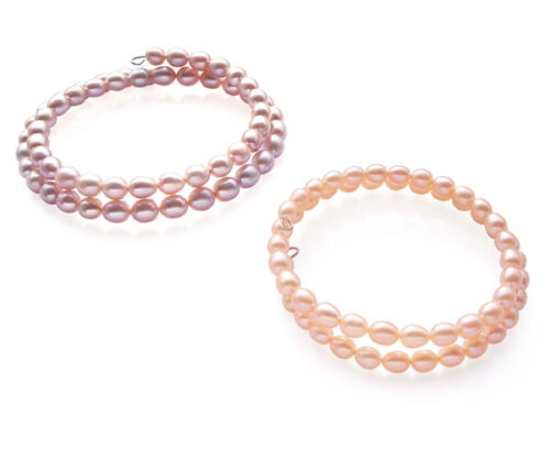 Pink and Mauve Pearl Wrap Bracelet
