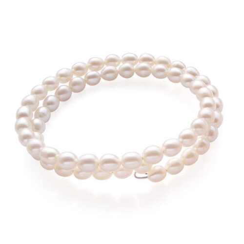 White, Pink, Mauve and Black Genuine Pearl Wrap Bracelet. High Luster