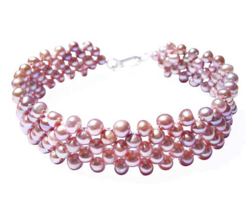5-row lavender colored pearl bracelet