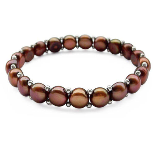8.5-9.5mm Stretchable Button Pearl Bracelet