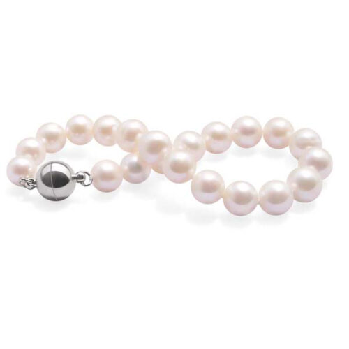 8-9mm AA Round Pearl Bracelet Magnetic Clasp