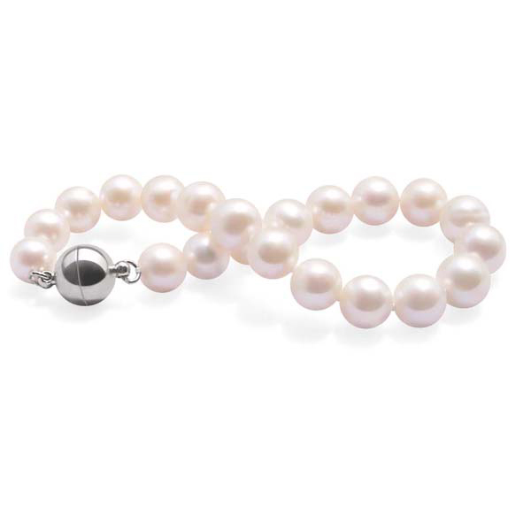 White Shell Pearl Necklace with Magnetic Clasp - Magnetic Chains