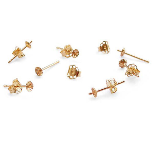 14K Yellow or White Gold Needles and Ear Backs