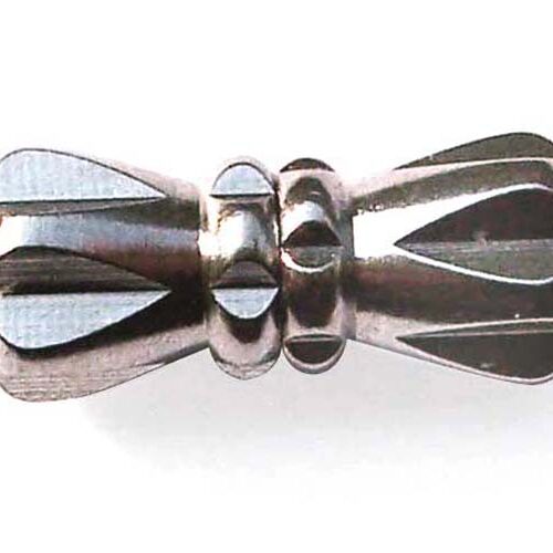 18K WPG Cravat Shaped Barrel Clasp for Single Strand